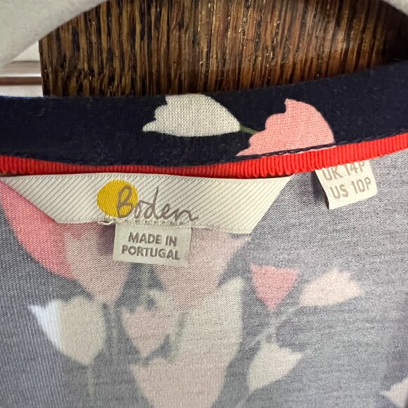 Boden Navy Floral Wrap Dress – Size 10 Petite - Picture 3 of 4